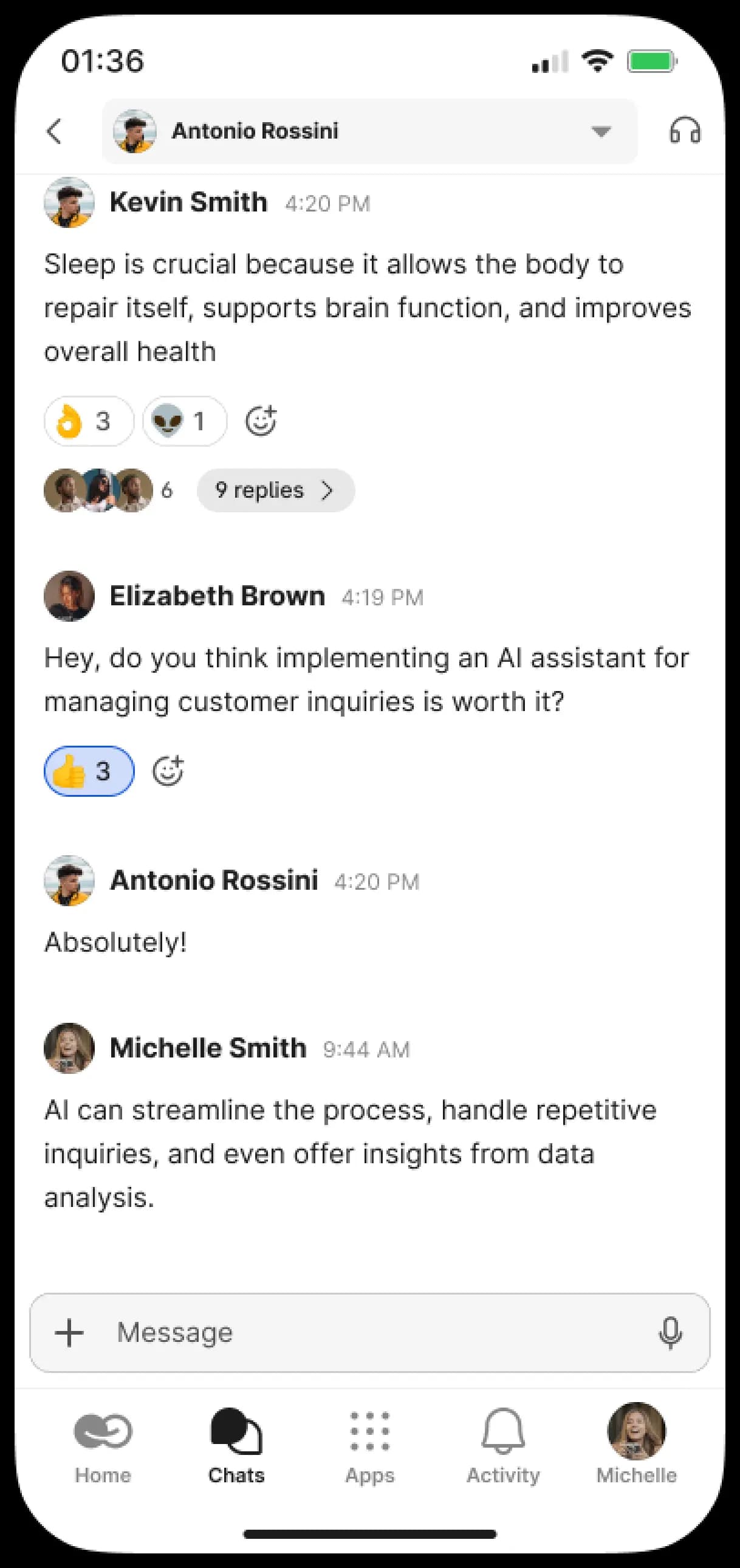 Chats and Teamwork